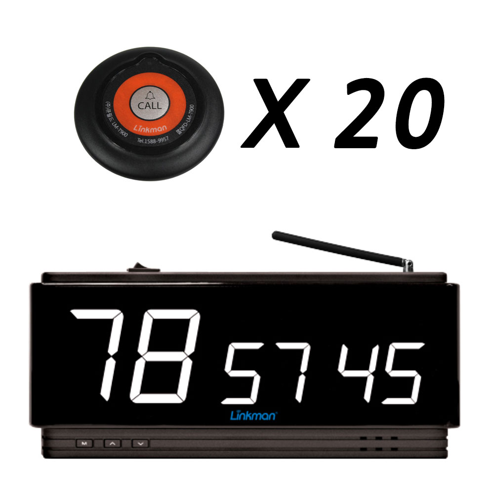 링크맨 수신기 LM-D302H 모니터 3개표시 무선호출벨 식당 병원, 수신기(LM-D302H)+벨검정(20개), 1세트 246,000원