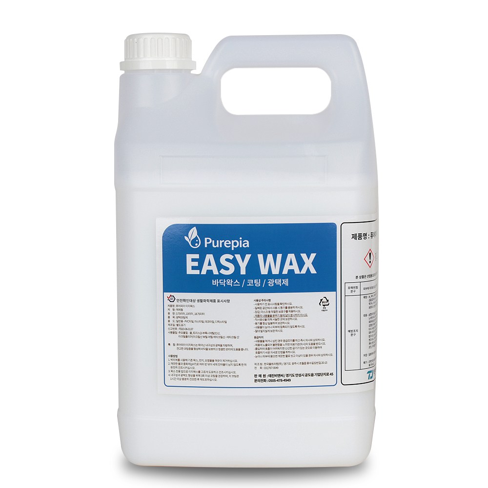 퓨어피아 이지왁스 바닥 왁스 코팅 광택제 디럭스타일 데코타일 아스타일 장판 PVC타일 시공, 1개, 3.75L 18,000원