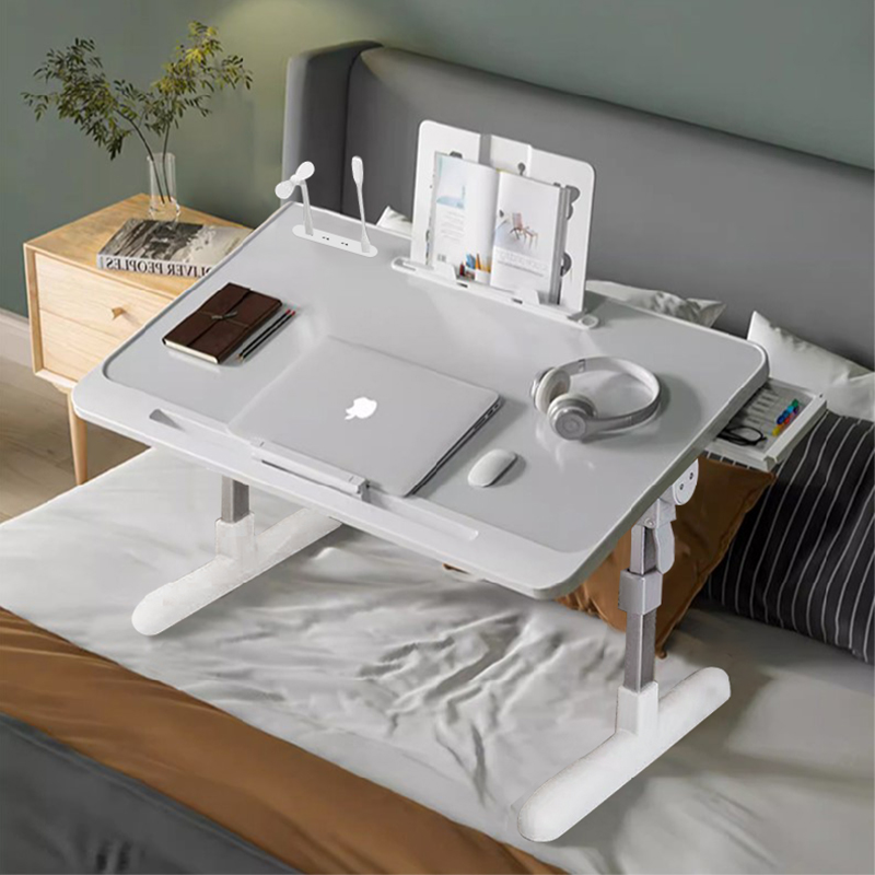 OYEAH 다용도 접이식 베드 테이블 침실 테이블 높이 조절 각도 조절 + USB 포트 + 램프 팬 + 캐비닛 서랍 22,800원