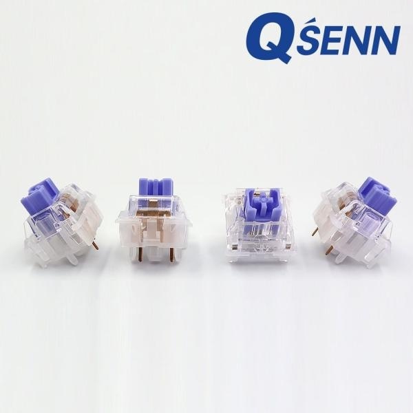 (QSENN) 기계식 축교환스위치, 큐센 하이무 저소음 딥블루 리니어 5핀 37G (50EA) 7,000원
