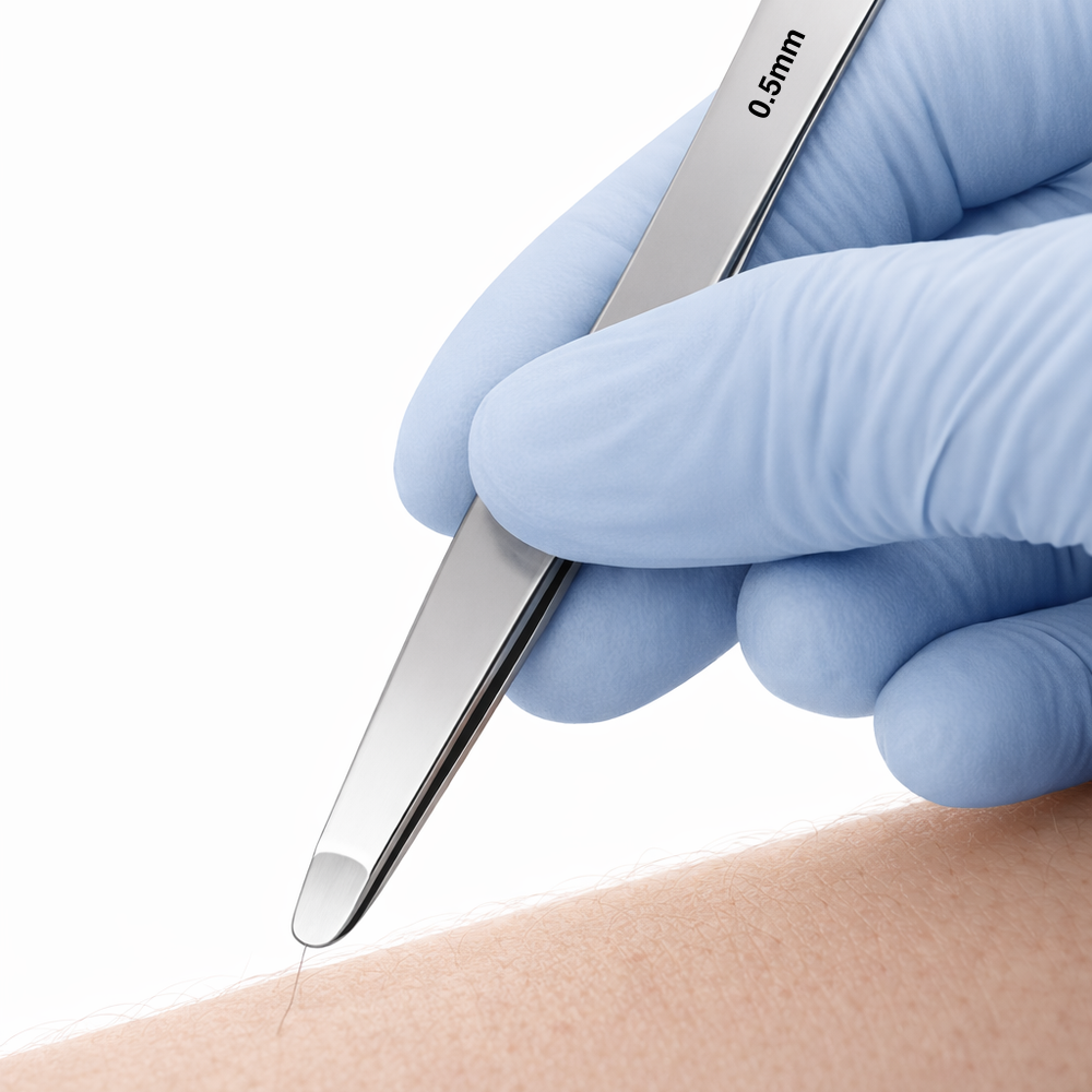0.5mm 미세모 전용 초정밀 밀착마찰 족집게, 1개, 실버 12,800원