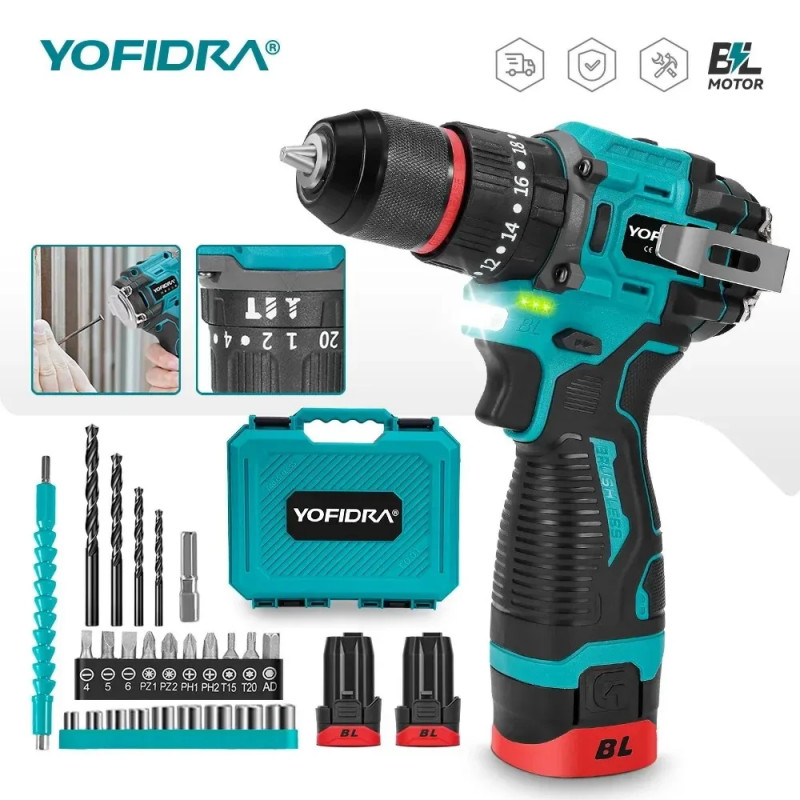 16.8V 해머드릴 90Nm 무선 전동드라이버 브러시리스 배터리 1개 포함 1세트, 1개 71,800원