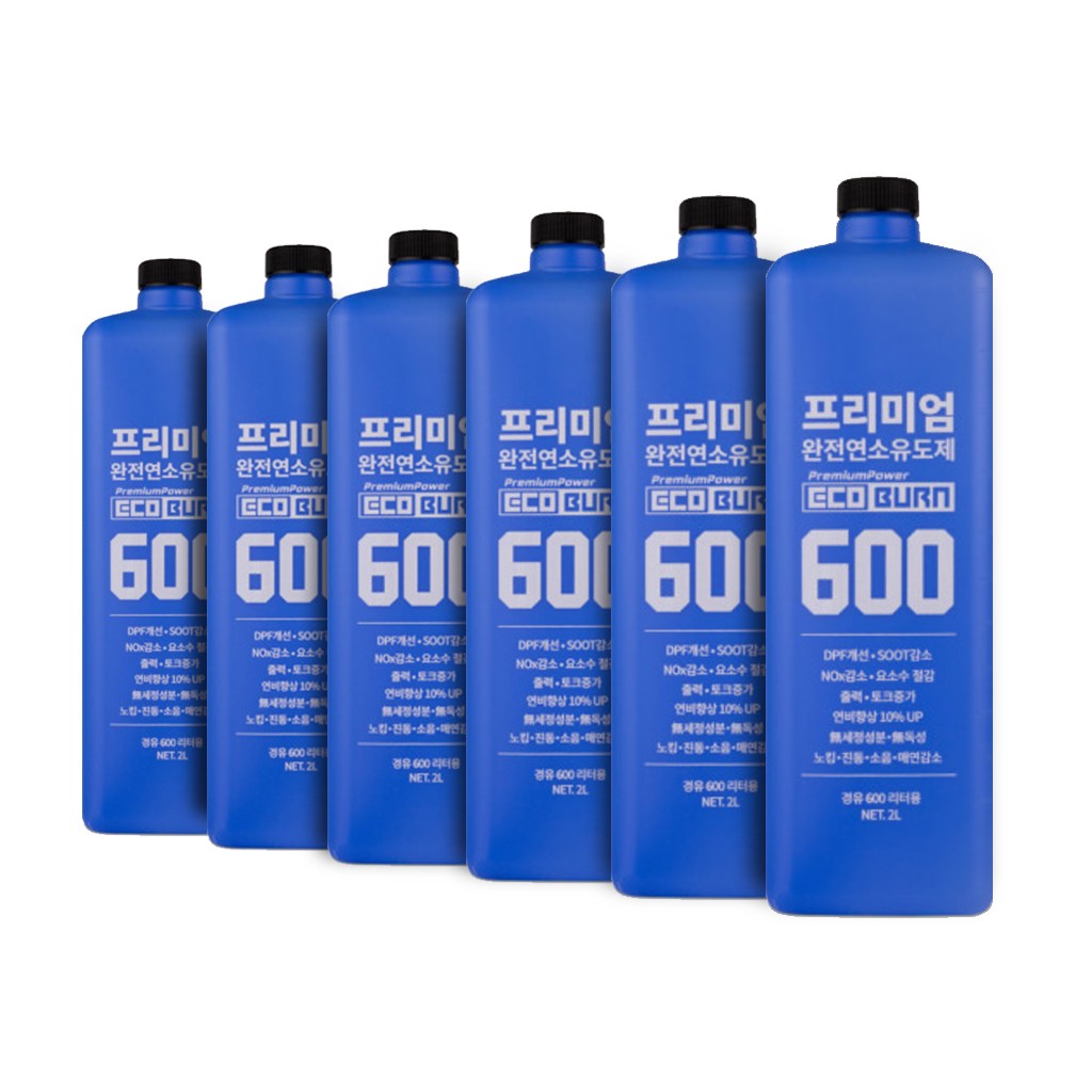에코번프리미엄 전문정비용 디젤전용 완전 연소제 D600 6병 묶음, 디젤/경유, 6개 359,000원