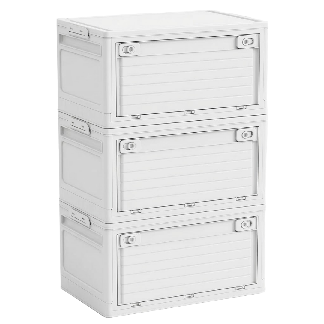 살림생각 이동식 대용량 멀티 접이식 수납 리빙박스, 3개, 화이트 40,900원