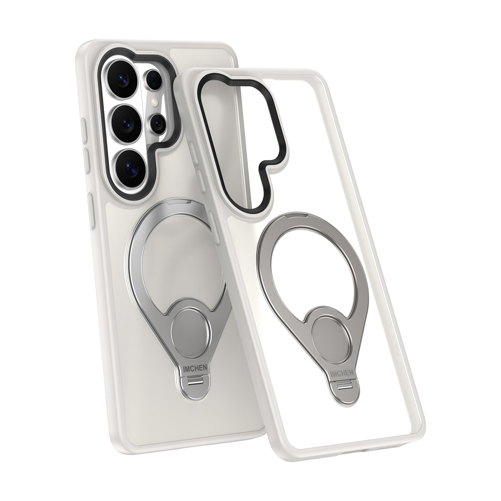 IMCHEN 투명 무광 실리콘 맥세이프 마그네틱 스탠드 렌즈 보호 휴대폰 케이스 27,900원