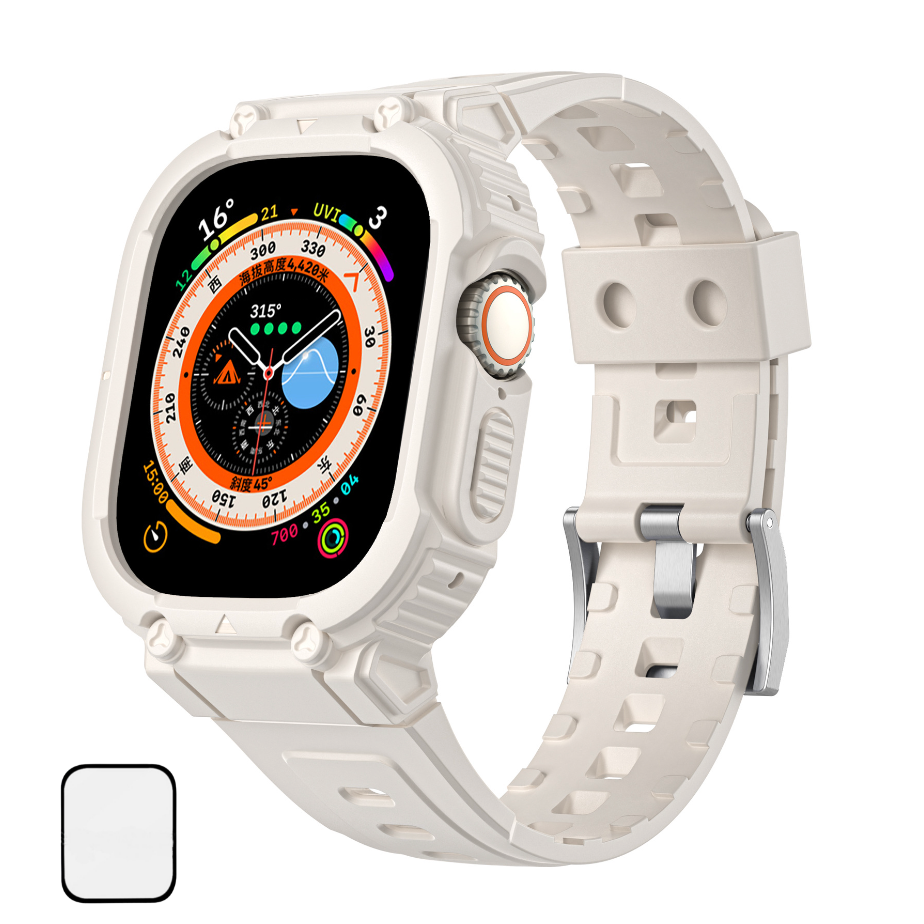 NUBASE 애플워치 호환 울트라 지샥 일체형 실리콘 스트랩 12,980원