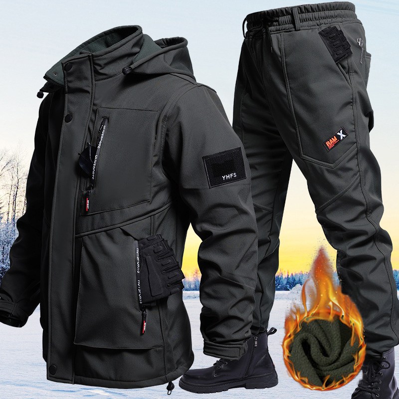 UPPERCUT 남성 방한 작업복 세트 겨울 라이딩 등산 낚시 캠핑 방수 방풍 전술복 정비복 상하의 세트 25,900원