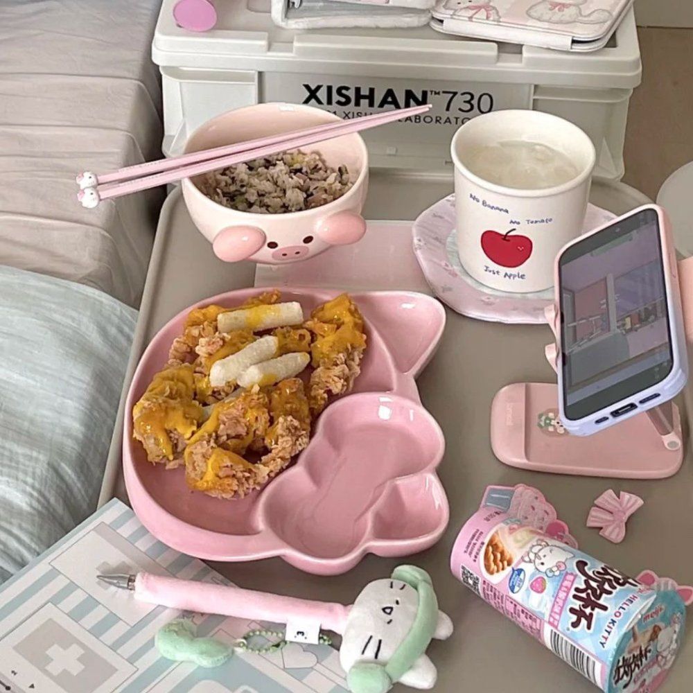 키티 고양이 세라믹 샐러드 러블리 접시 플라스틱 원형, 플라스틱 16,700원