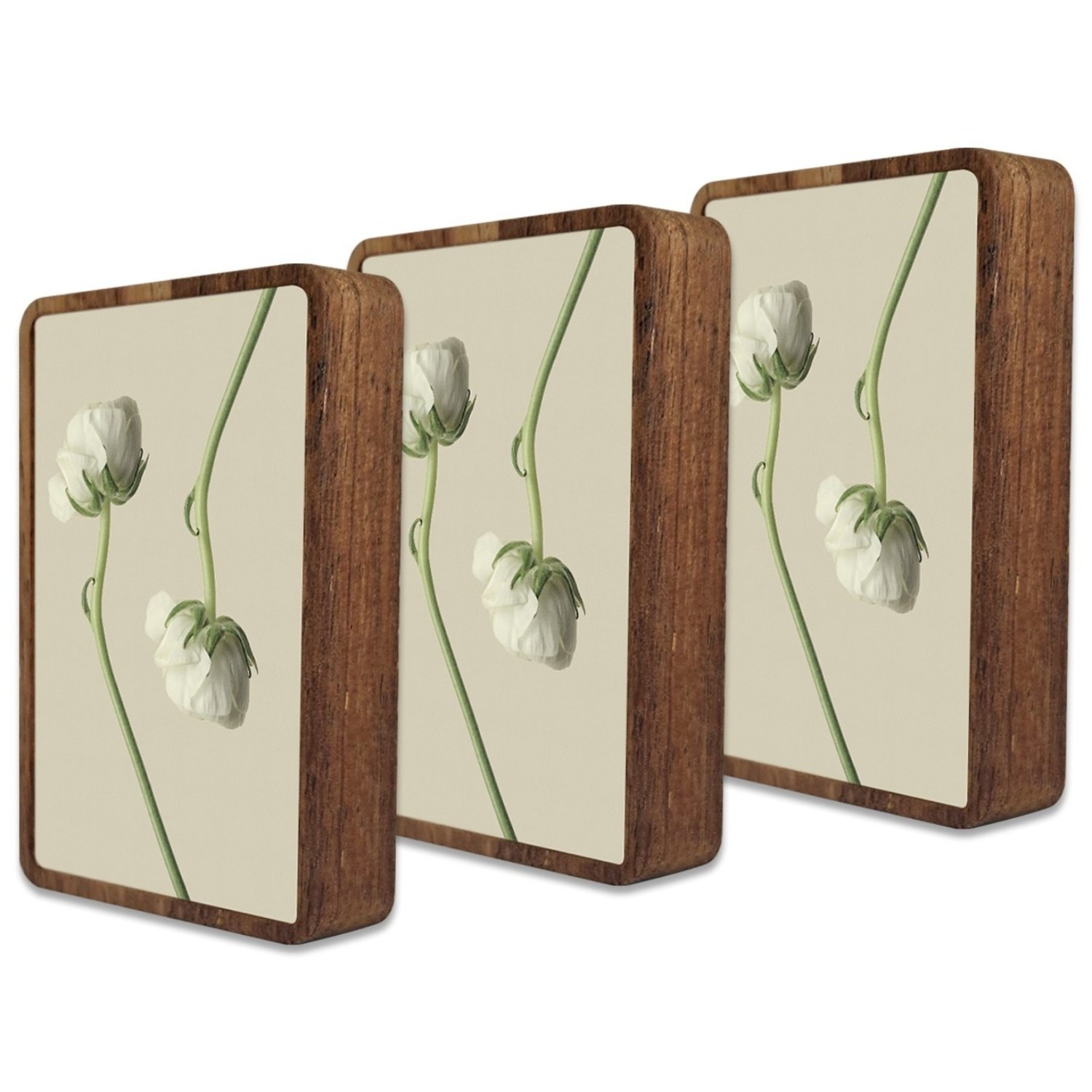 6.5x6.5cm 멀바우 정사각 미니액자 원목액자 포토테이블 납골당 꾸미기 나무액자 3개, 3개, 진갈색 24,500원