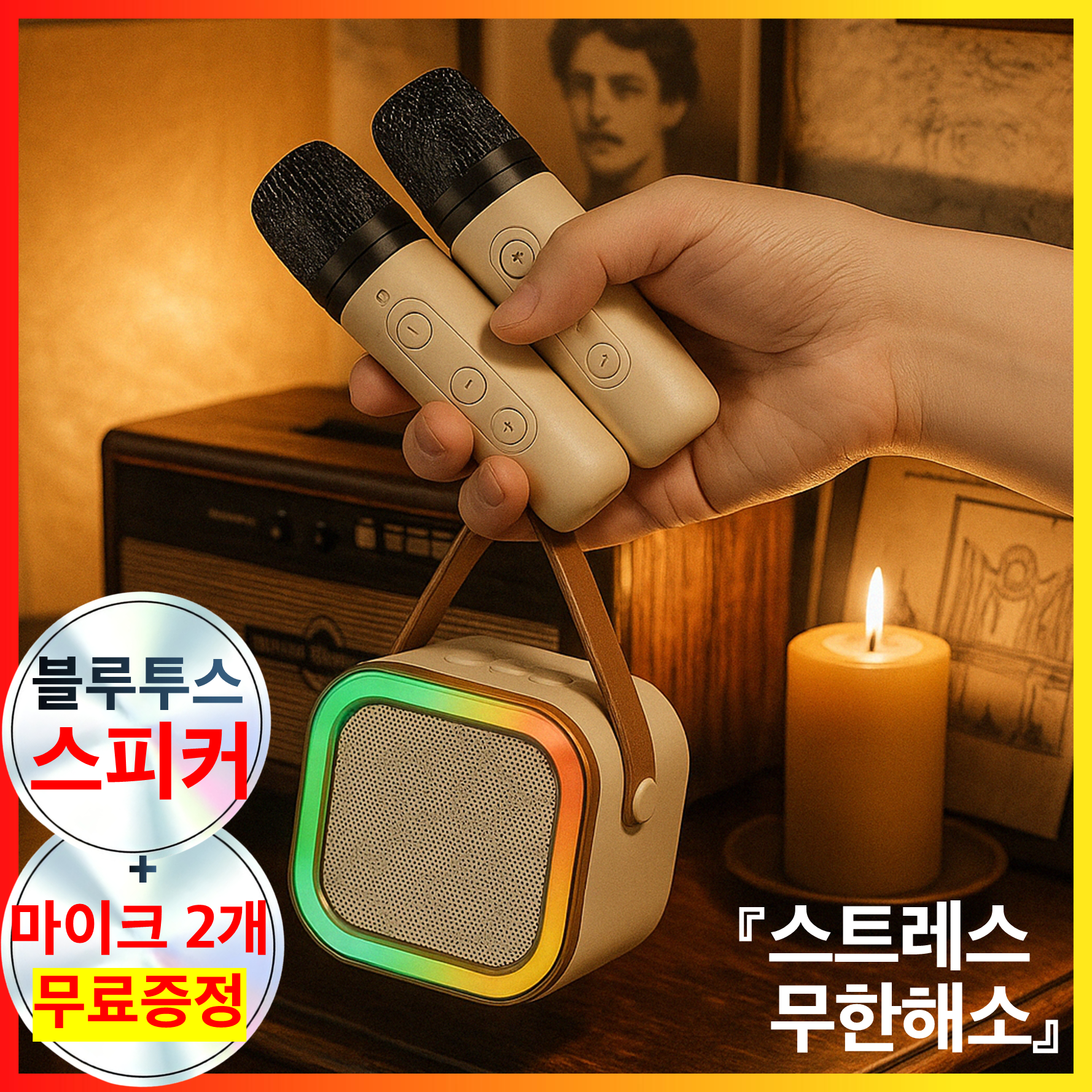 휴대용 스피커 블루투스 마이크 무선 노래방 기계 세트 34,900원