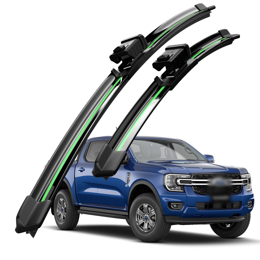 호환 포드 머스탱/더뉴 머스탱 2010-2024 와이퍼 포드 레인저/뉴 레인저/레인저 랩터 2021-2025 와이퍼 초발수 저소음 자국 없음 전면 와이퍼 블레이드 2종 세트, 레인저/레인저 랩터 2021-2025 28,600원