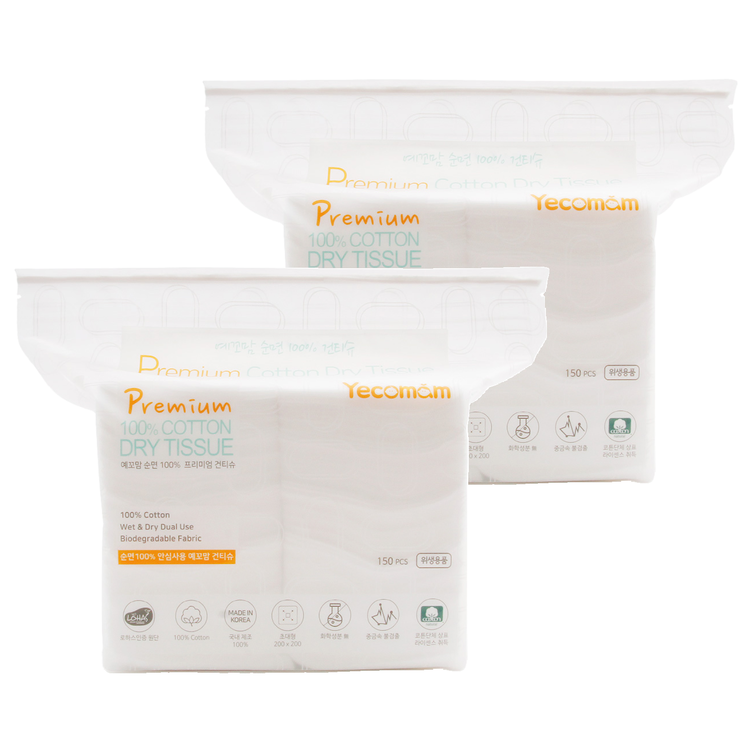 예꼬맘 시그니처 순면 아기 건티슈, 60g, 150매, 2개 19,460원