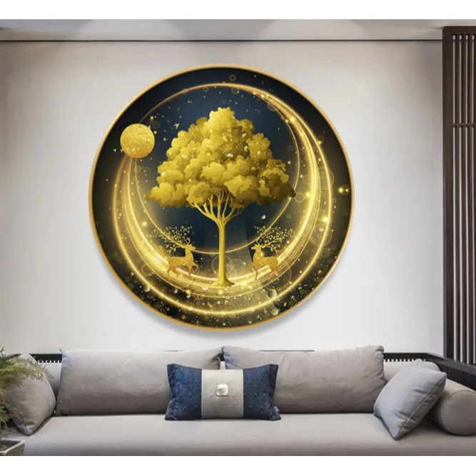 SHINGMEI 5d 다이아몬드 큐빅으로 가득 채운 새로운 원형 스톤으로 거실 가동 십자수 다이아몬드 자수 엘크 부자 나무 19,850원