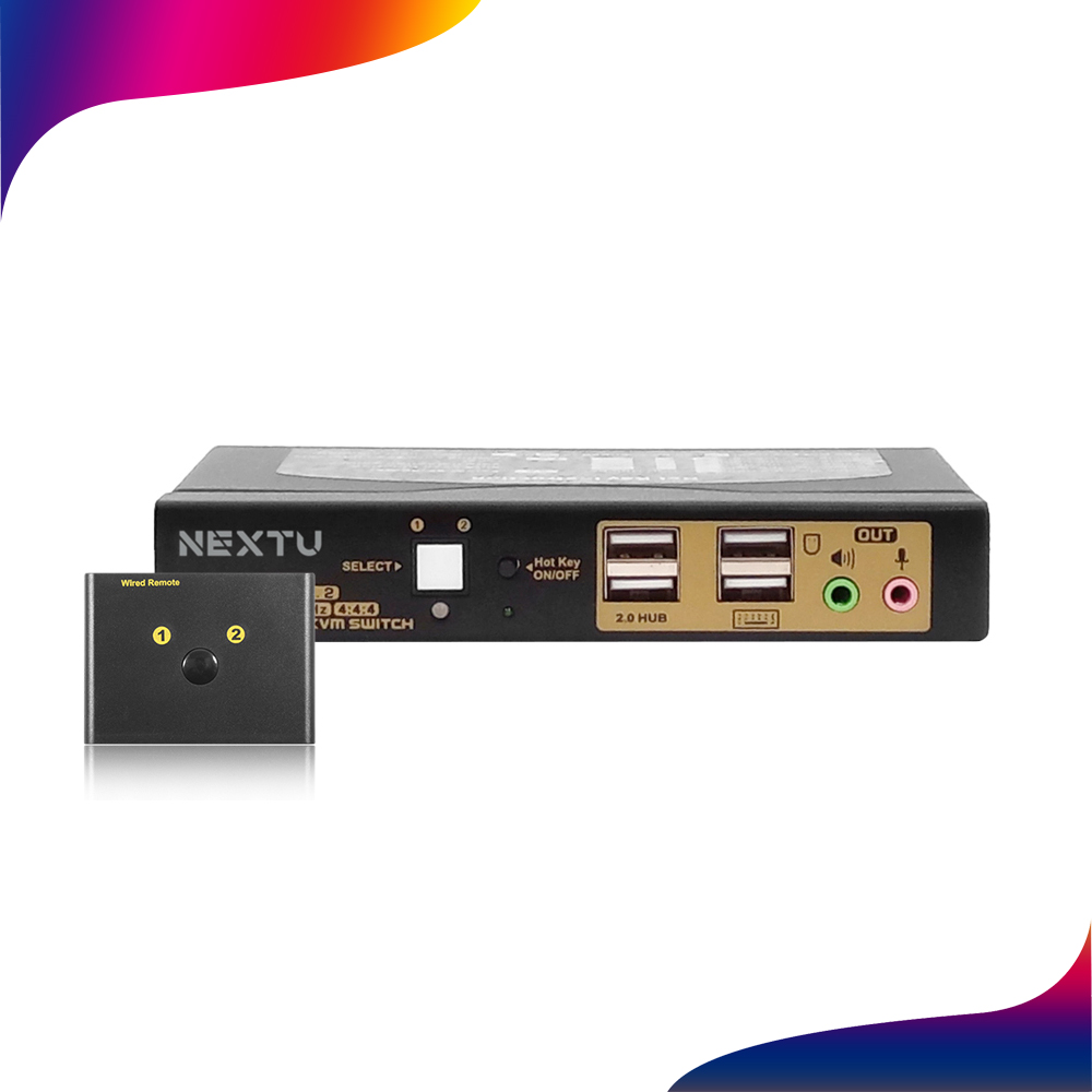 넥스트 NEXT-8002KVM-DP UHD 4K 디스플레이포트 2:1 USB DP KVM 스위치 하나의 콘솔로 2대의 PC 제어 79,800원