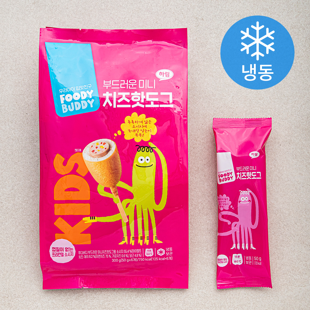 [로켓프레시] 푸디버디 부드러운 미니 치즈 핫도그 (냉동), 50g, 6개입, 1개 7,120원