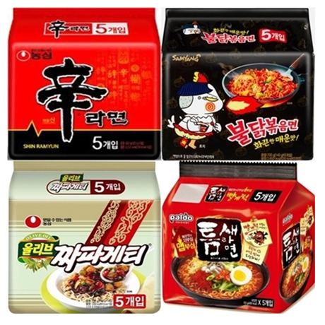 [한번에먹자쇼핑몰]인기라면 모음 멀티팩 신라면(5입)+불닭볶음면(5입)+짜파게티(5입)+틈새라면(5입) 총20개입 봉지라면 간식 야식 취향저격 25,150원