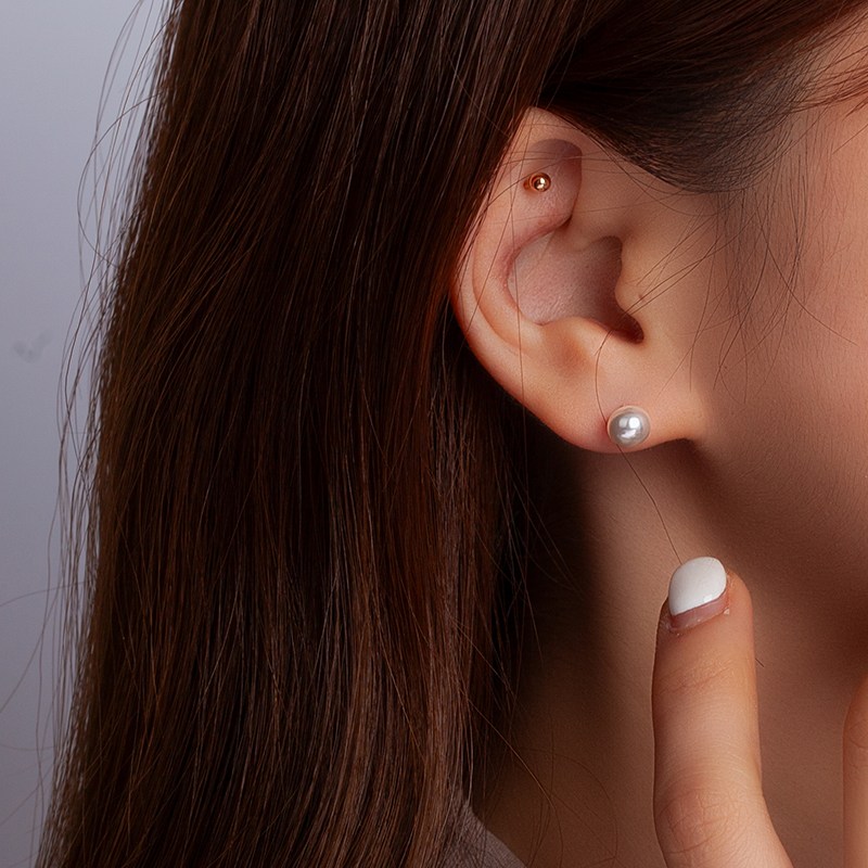 [니지쥬얼리] 14K GOLD 스와로브스키진주 이어링_6mm 49,900원