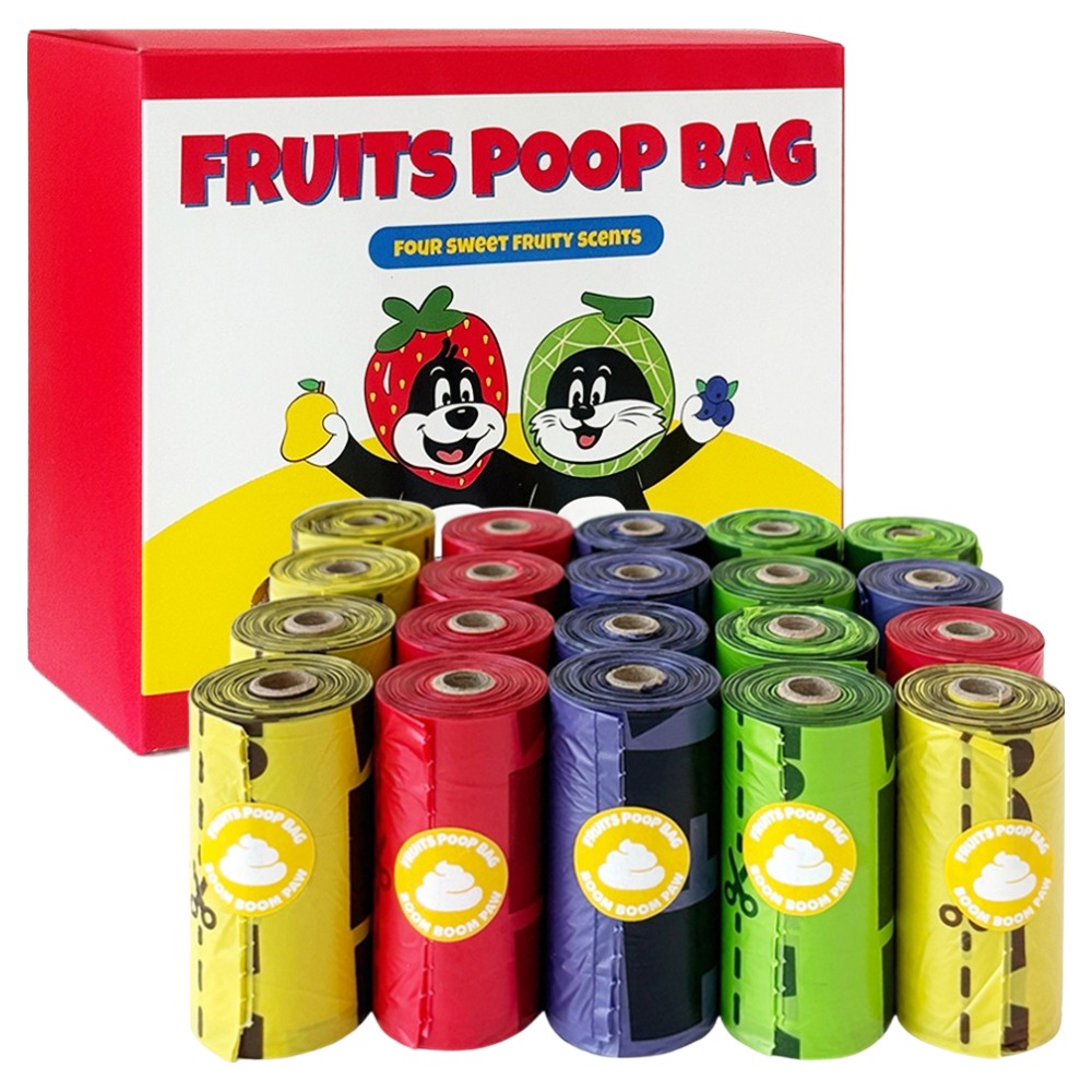 붐붐포 강아지 대용량 과일 풉백 산화생분해 향기나는 배변봉투 리필 300p 세트 9,300원