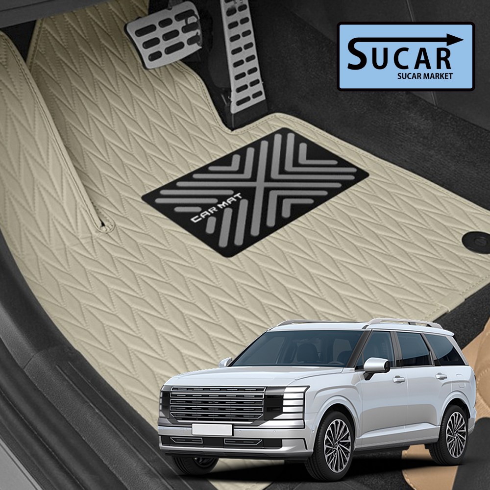 슈카마켓 디올뉴 팰리세이드 LX3 리노 가죽 바닥 카매트 발판 자동차 7인승 가솔린 1+2+3열 또는 풀세트 157,600원