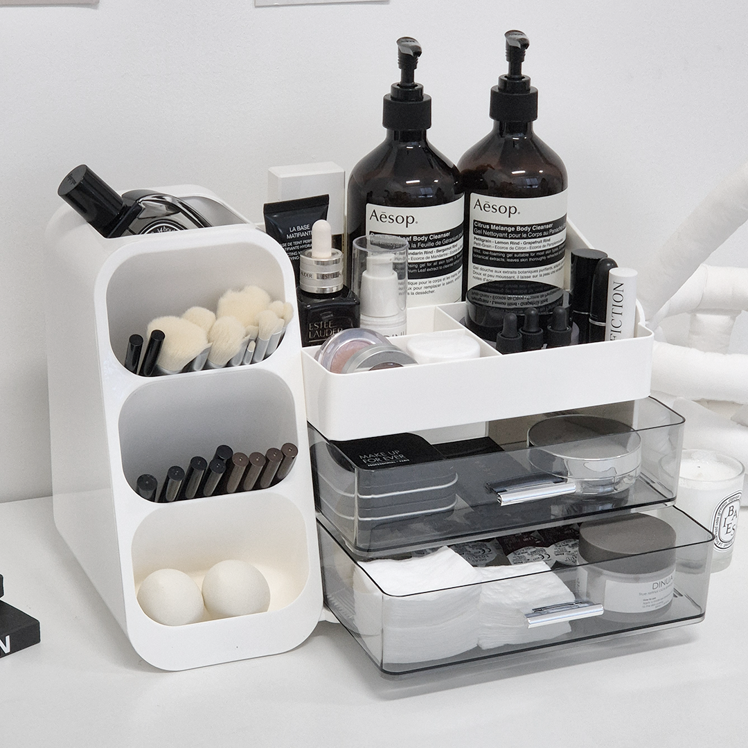 데미무드 거울단독구성 유에프 화장품 정리함 데스크 오거나이저, 화이트, 1개 19,900원