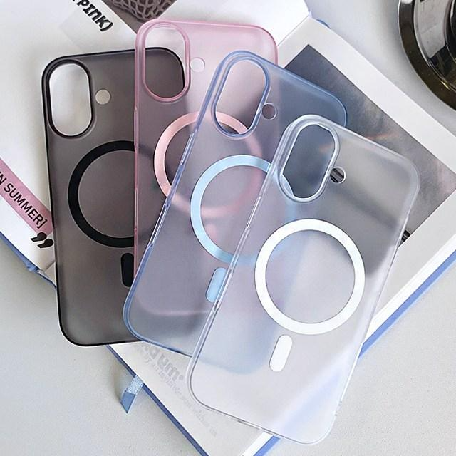 쁘띠마켓 초강력 자력 변색없는 초슬림 반투명 지문방지 매트 맥세이프 마그네틱 아이폰 갤럭시 하드 케이스 7,990원