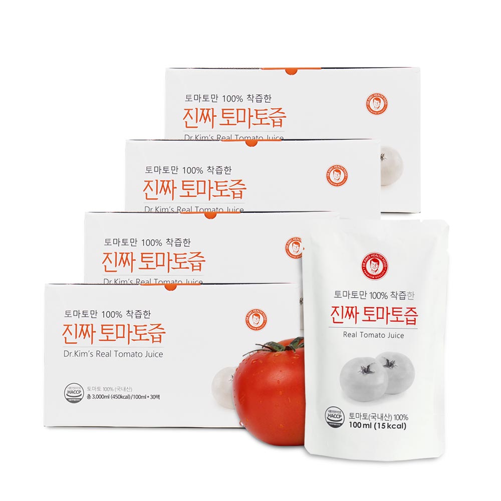 [김재식헬스푸드] 진짜토마토즙 100ml 30팩 x 4박스(총120팩) 123,000원