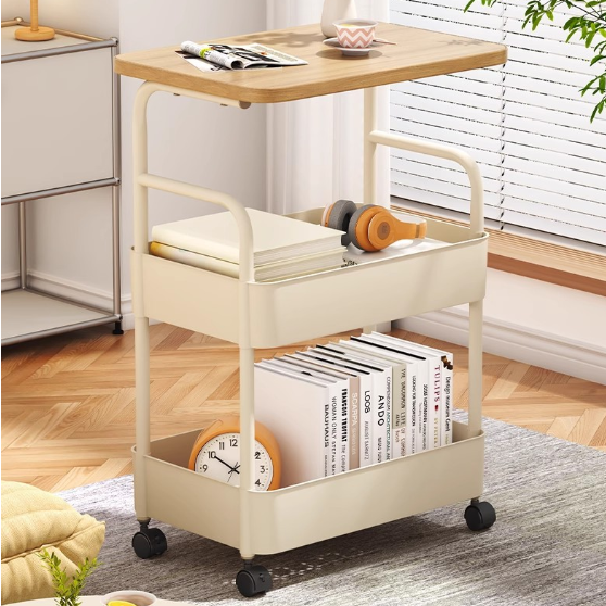 오브민 360도 회전 이동식 철제 테이블 주방수납 트롤리 13,890원