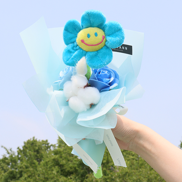 모리앤 비누꽃 귀욤 귀욤 스마일인형 꽃다발, 시크블루, 1개 8,190원