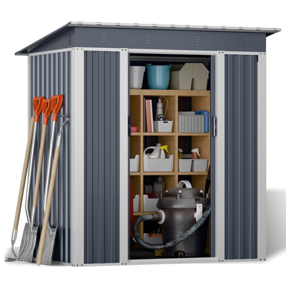 레드와이 조립식창고 6x4 슬로웁타입 플랫타입 조립이 쉬운 스틸창고 프리미엄 야외 미니 소형 이동식 간이 전원주택, 6x4 플랫형(콜드그레이) 209,000원