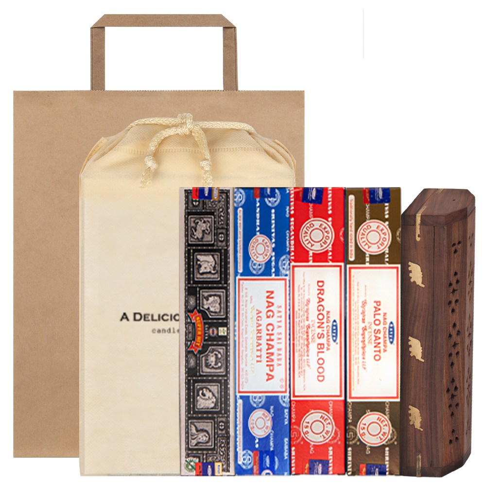 사티아 나그참파 인센스 스틱 4종 박스 홀더 세트(파우치+쇼핑백 증정) 20,900원