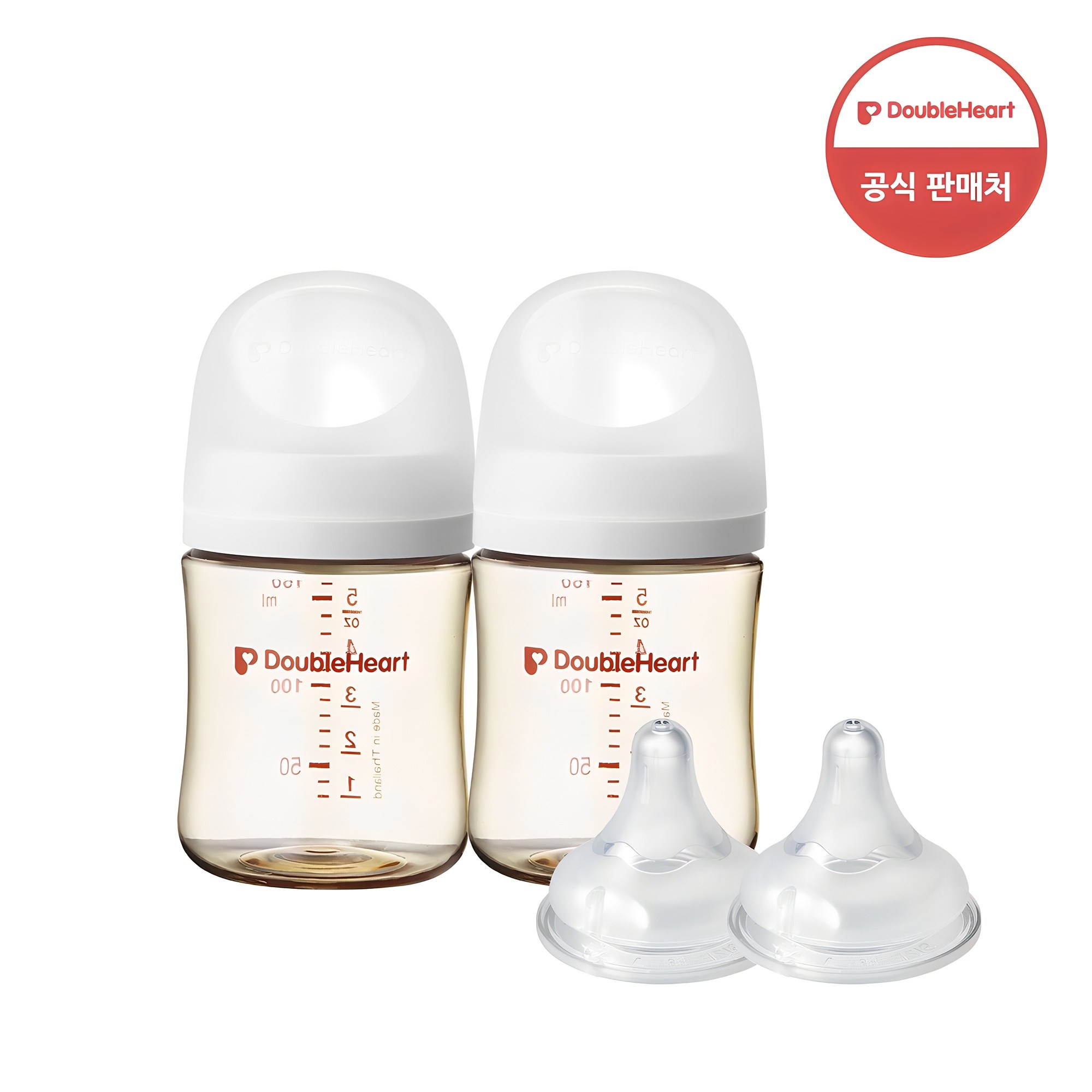 더블하트 모유실감 3세대 PPSU 베이직 트윈팩 160ml+젖꼭지(2입) 43,400원