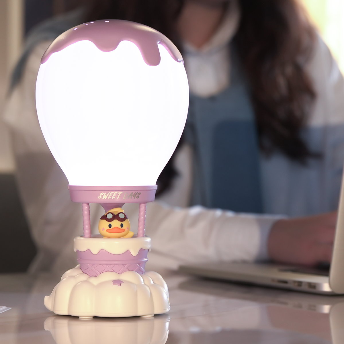 애니버디즈 별보이는 벌룬 무드등 수유등, 퍼플덕 14,900원