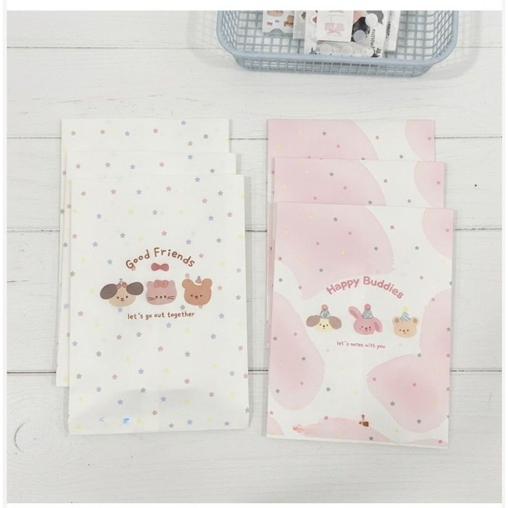 해피버디즈 캐릭터 종이봉투 포장봉투 구디백 50장 스티커포함, 50개, 화이트 9,970원