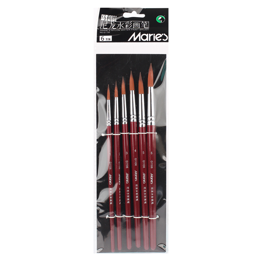 마리에스 시나아트 수채화 둥근붓 6종 세트 G1106, 1호, 2호, 3호, 4호, 5호, 6호, 1세트 8,200원