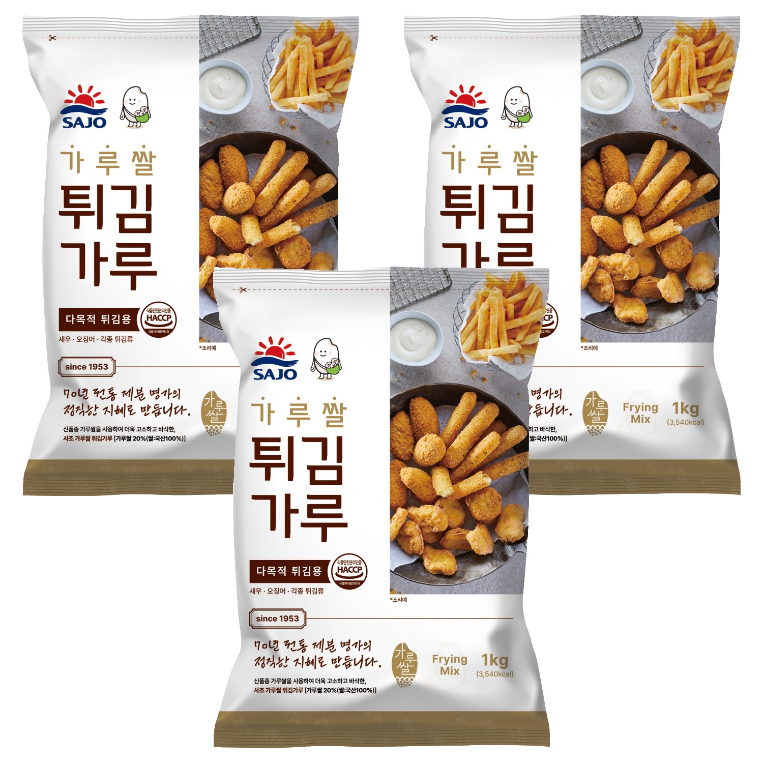 사조동아원 가루쌀 튀김가루, 1kg, 3개 14,240원
