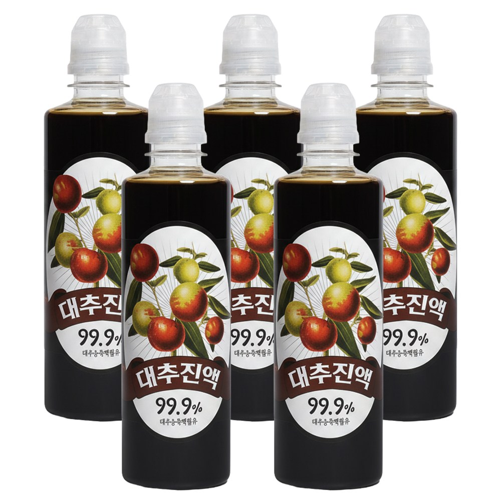 [국내산]고려 대추진액 99.9% 설탕 무첨가 임신 깔끔한 대추차 농축액 엑기스, 500g, 5개 95,000원