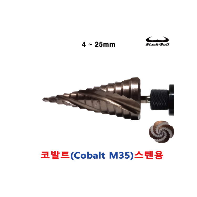 INVEN* 인벤 고급 블랙불 스텝비트 SBT-25C/39C (스텝기리 스텝홀쏘 초강력HSS)@안전2중포장@ 20,000원