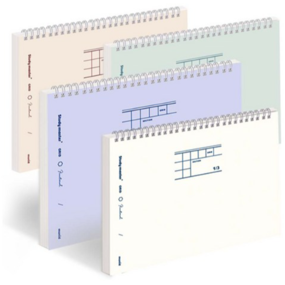 뮤니드 잇츠 스프링 3분할 그리드 컬러 가로노트 4종 세트 32,400원