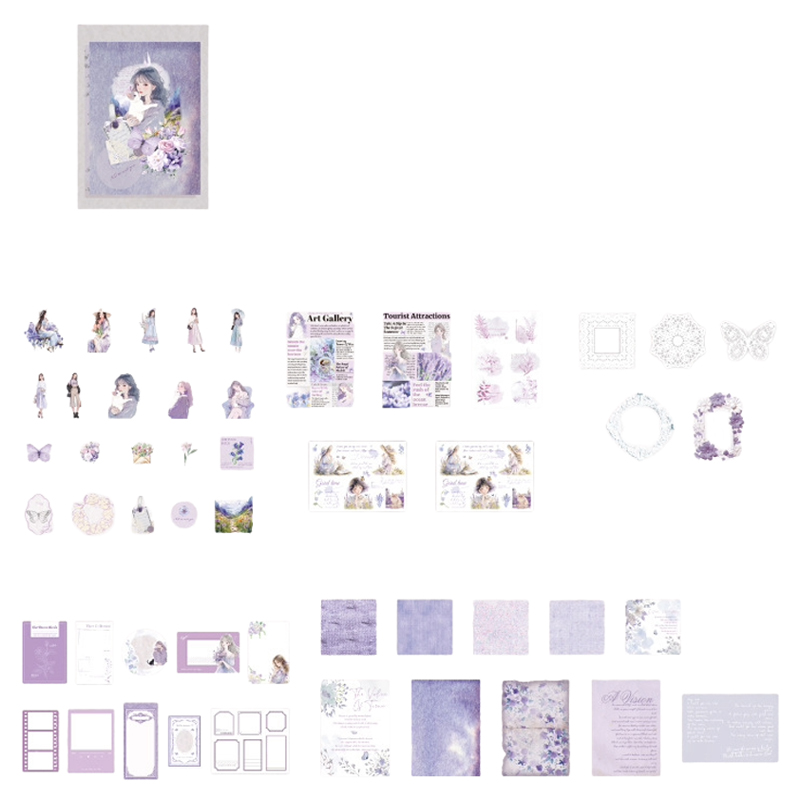 올리브파티 사랑의 온도 인물 소녀 스티커 30종 + 메모지 10종 + 배경지 10종 다꾸 세트, 퍼플, 1개 9,900원