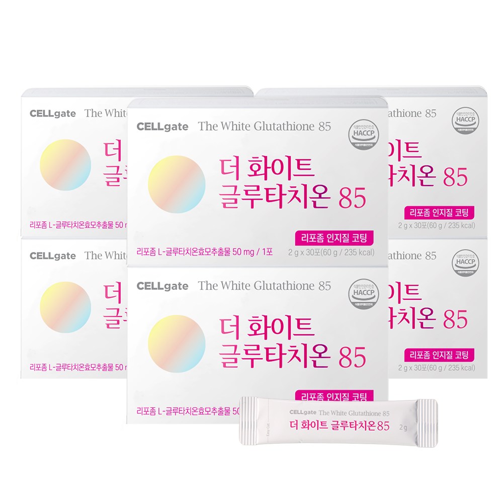 셀게이트 더화이트 글루타치온85 인지질코팅 30P, 6개, 60g 59,890원