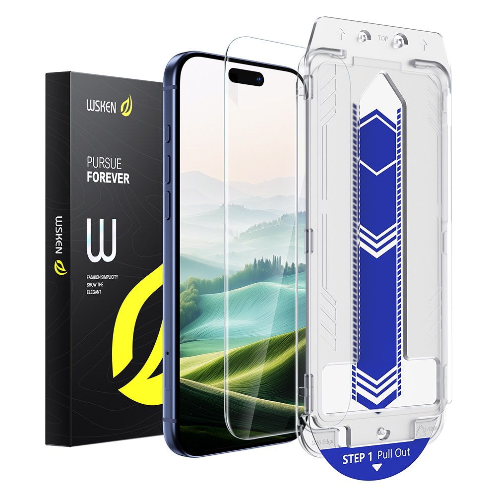 WSKEN 쉽게 붙이는 프라이버시 풀커버 강화유리 9H 고화질 휴대폰 액정보호필름+가이드툴, 1세트 19,600원