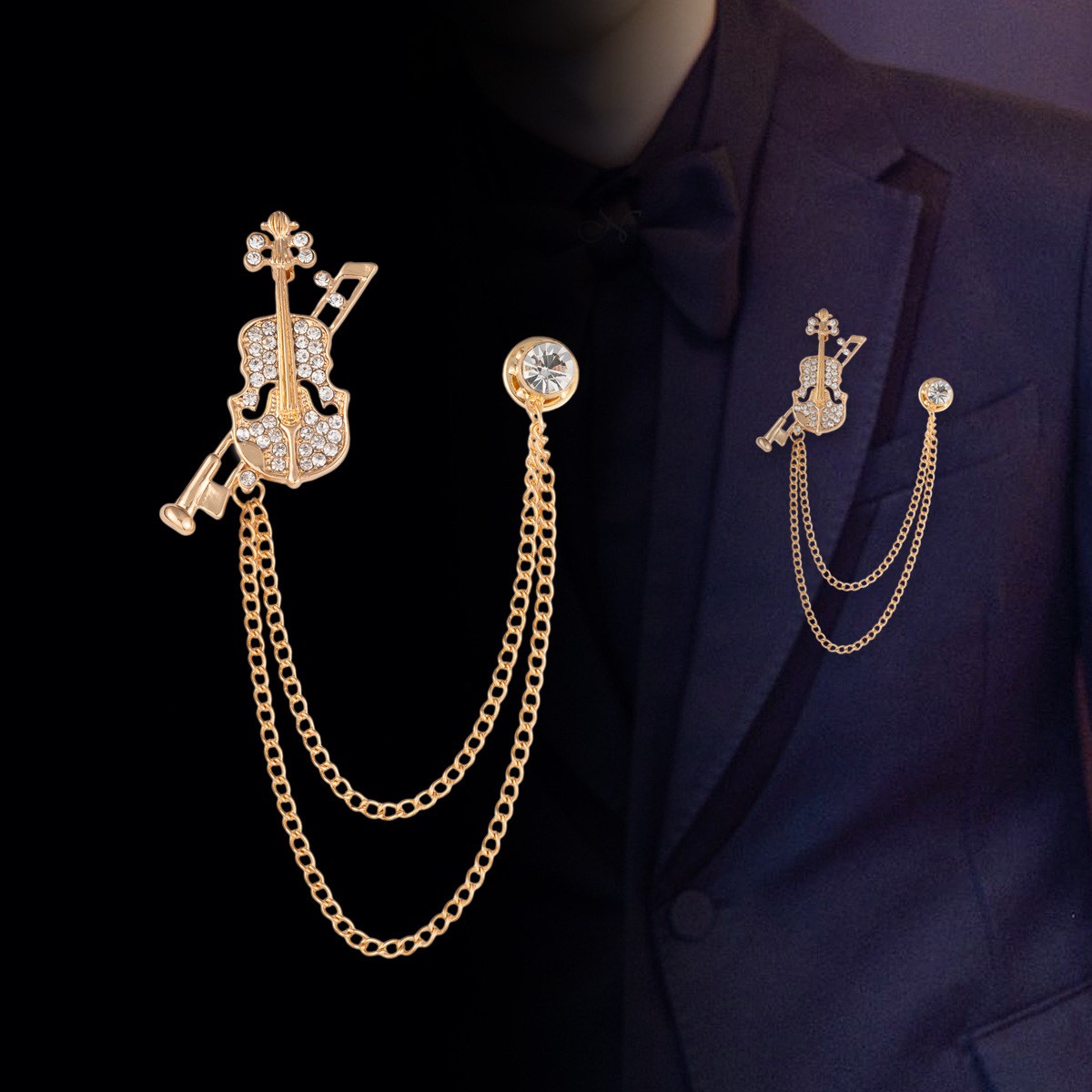 클래식 바이올린 정장 브로치 10,500원