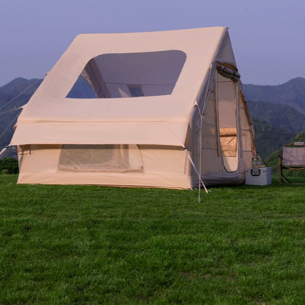 JoySmile엄선6.3인플레이터텐트사계절통풍선방지스카이창겨울보온캠핑완전자동인플레이터럭셔리텐트, 2-4, 흰색 450,000원