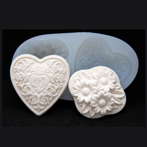 수제몰드 하트 꽃 브로치 (2구) 20,000원