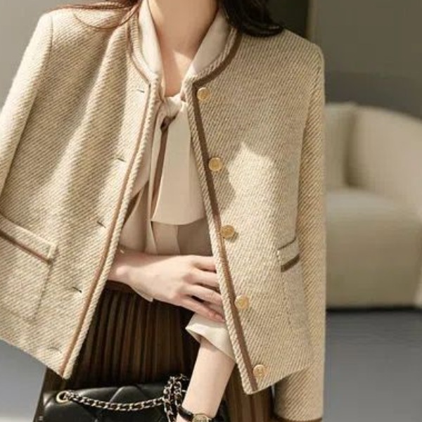 패션고리 여성 라운드넥 고급 슬림핏 트위드 자켓 H59 40,000원