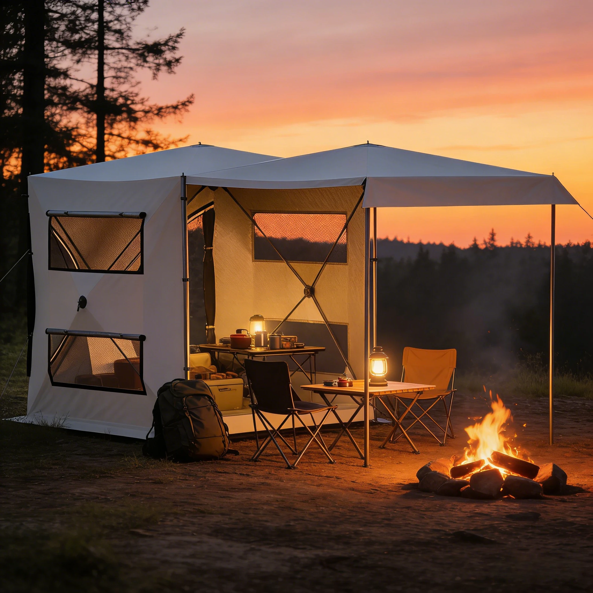 차박 텐트 캠핑텐트 원터치텐트 2000mm*2000mm*2100mm, 그레이, 5 245,000원