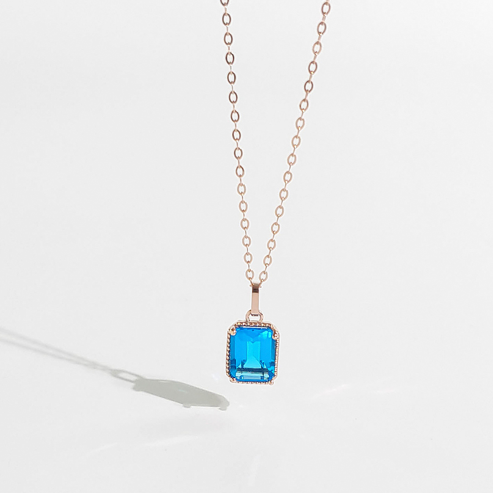 에버링 14K 금 목걸이 블루 토파즈 청량톡톡_NTKG4201 여성 메달 목걸이 4,060,000원