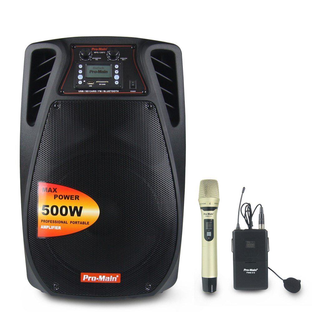 프로메인 MPS-120FC 블루투스 스피커 포터블앰프 이동식 충전식 앰프 500W, 단일상품 530,000원