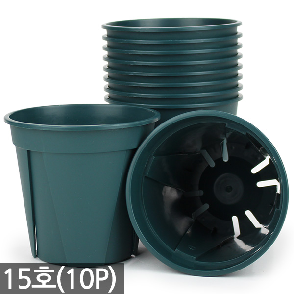 세인화분 원형 슬릿 10P 15P 화분 세트 - 슬릿분 플분 플라스틱 원형화분 모스그린 거실화분 인테리어 매장 야외 저가 9,500원