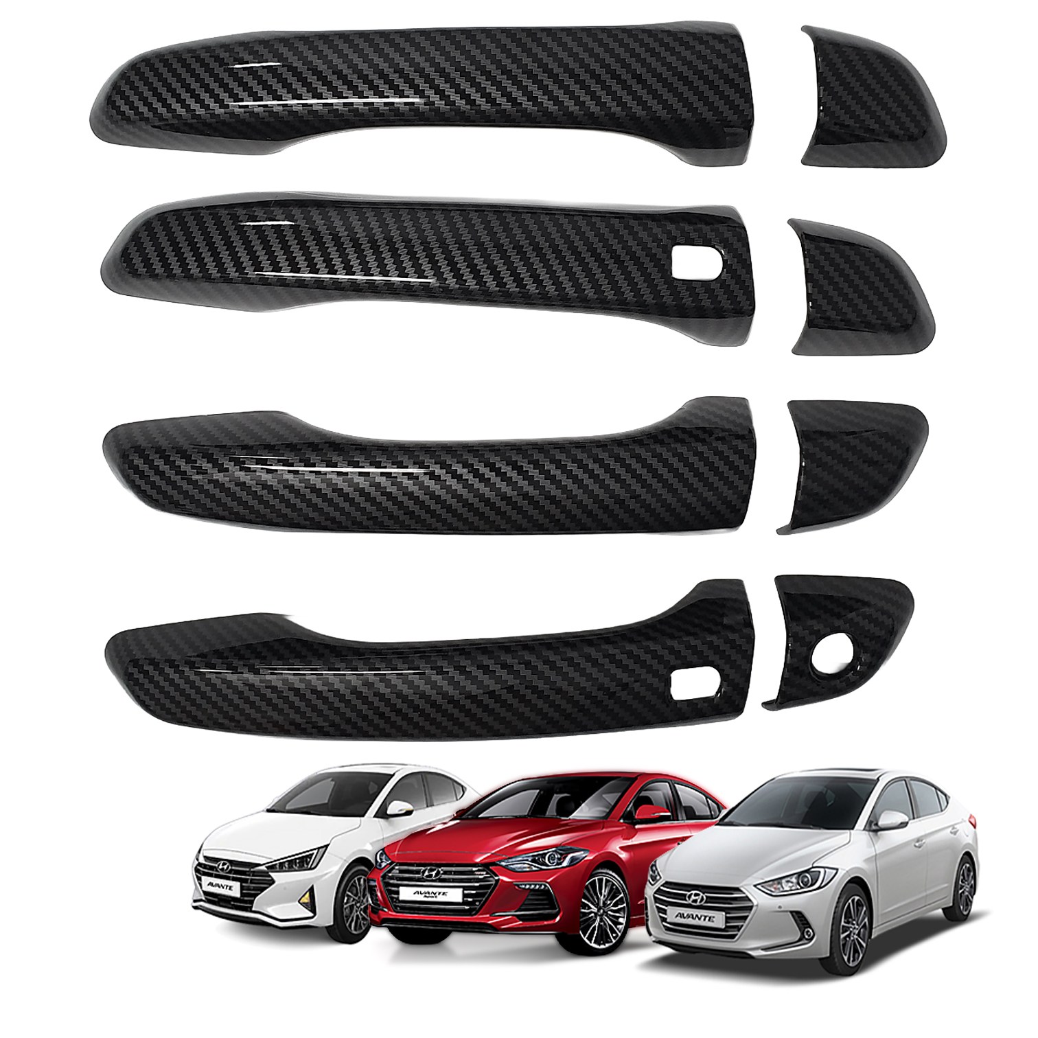미켈라토 아반떼AD 스포츠 페이스리프트 카본 실내 인테리어 몰딩 크림애쉬 우드 모음전 튜닝용퓸, 11 외부도어커버/카본블랙x4개, 기타 24,790원
